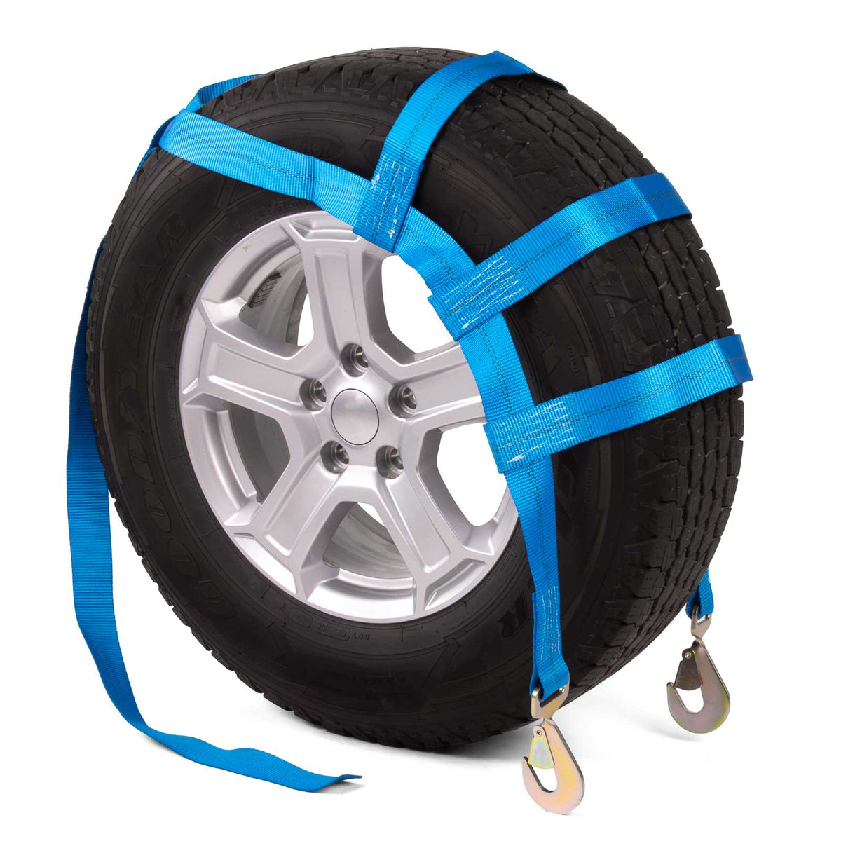 Blue Extra Large Tow Dolly Basket Strap with Twisted Snap Hooks