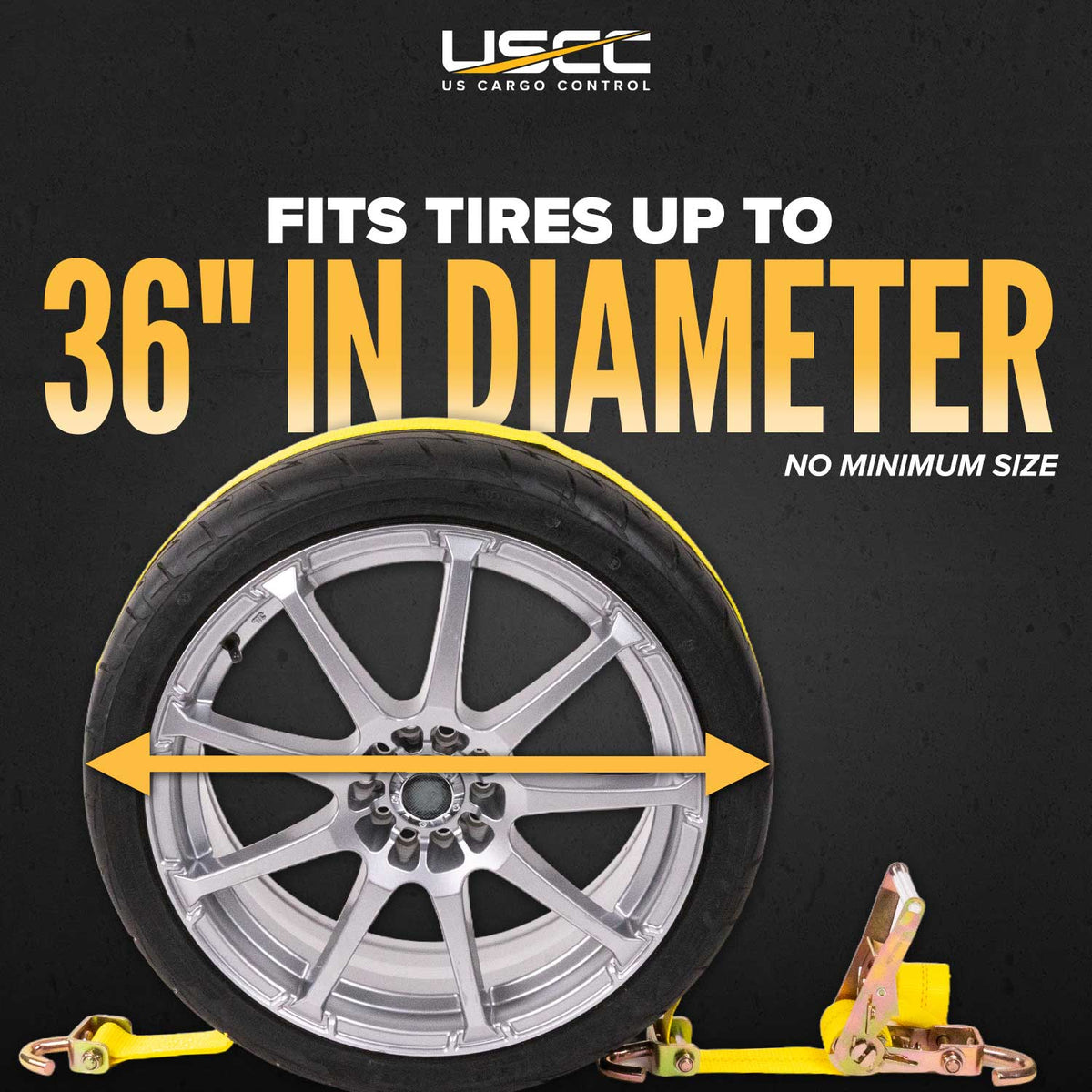 Wheel Strap with Swivel Hooks & Ratchet