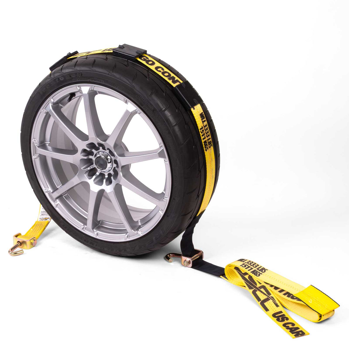 2" x 10' OEM Replacement Wheel Strap with 2 Swivel J Hooks and 3 Adjustable Rubber Cleats