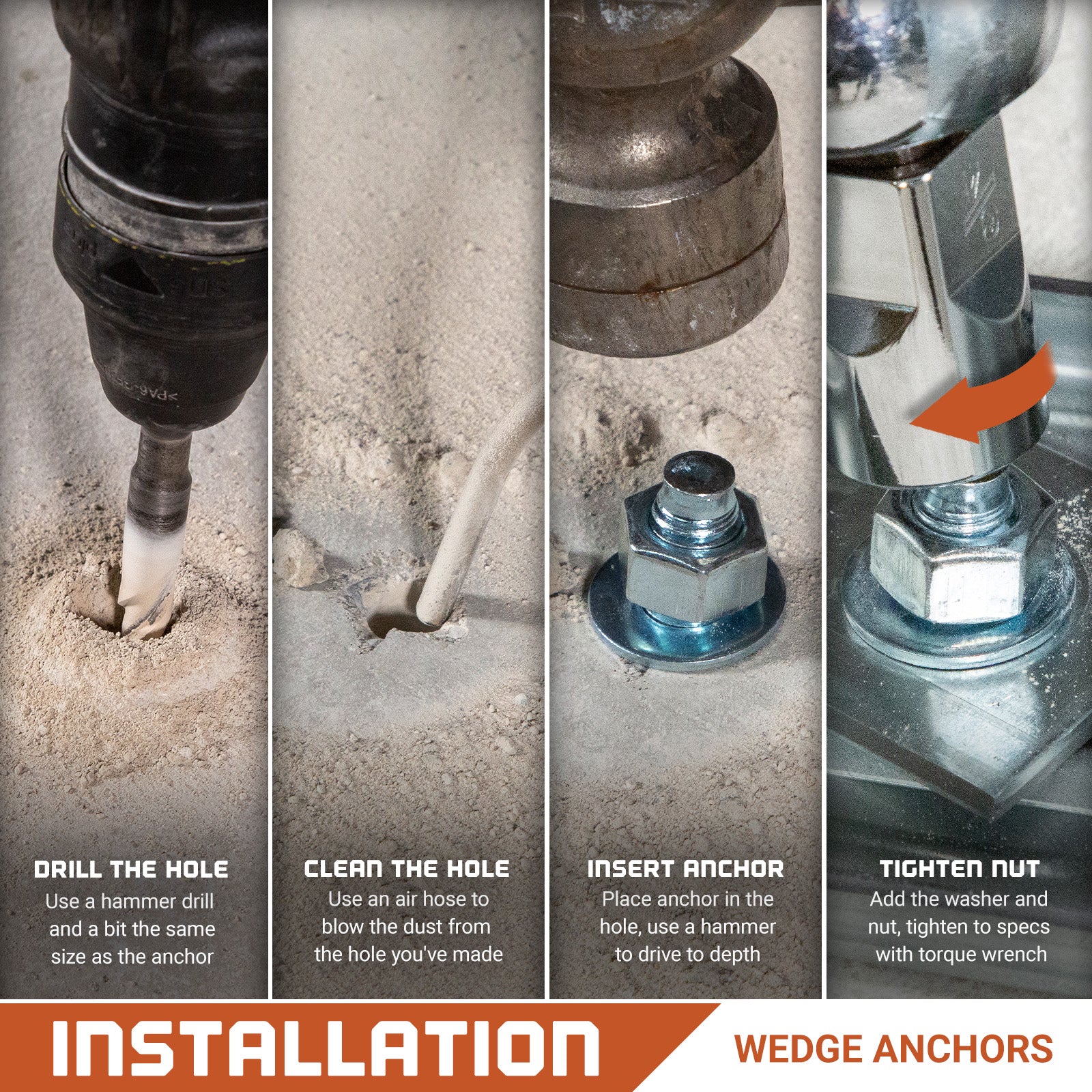 Red Head Trubolt Wedge Anchor, Zinc - Installation Guide