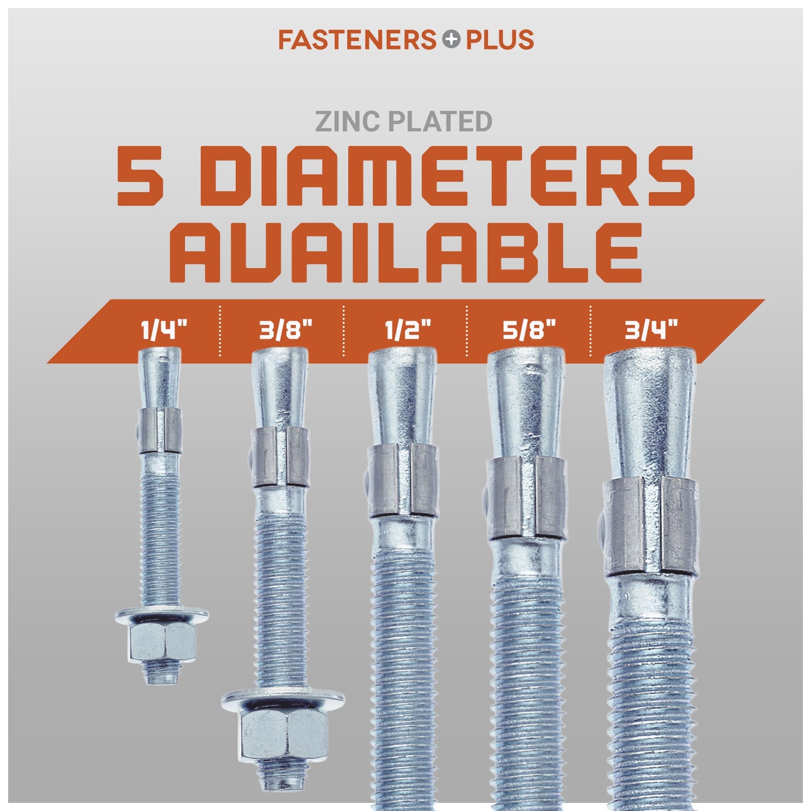 Red Head Trubolt Wedge Anchor, Zinc - Available Diameters