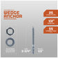 1/2" x 3-3/4" Red Head Trubolt Wedge Anchor, Zinc, Pkg 25 Dimensions