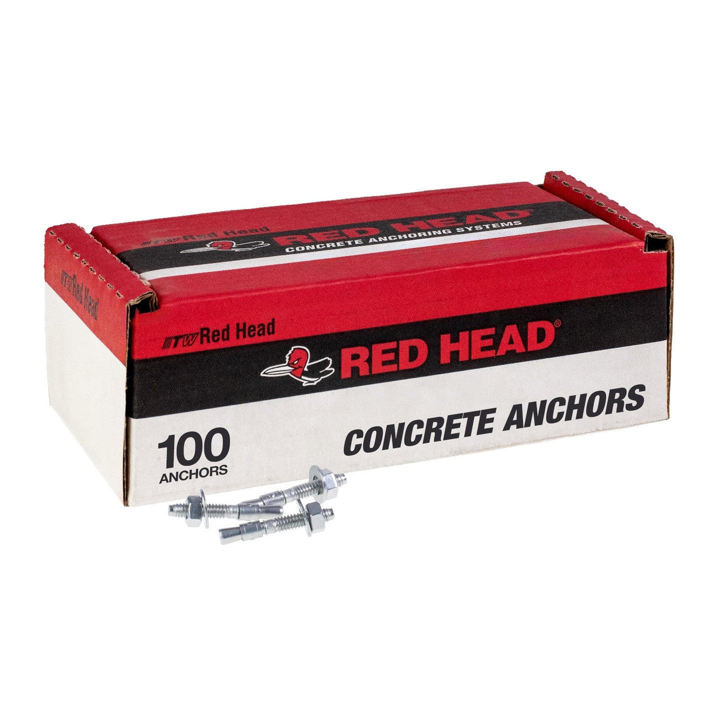 1/4" x 2-1/4" Red Head Trubolt Wedge Anchor, Zinc, Pkg 100
