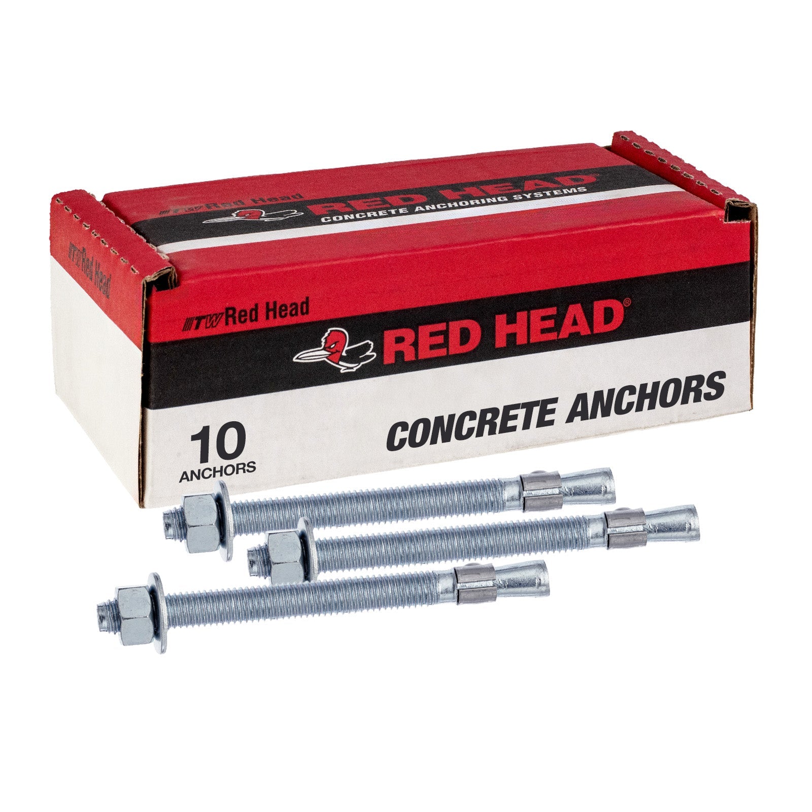 3/4" x 5-1/2" Red Head Trubolt Wedge Anchor, Zinc, Pkg 10