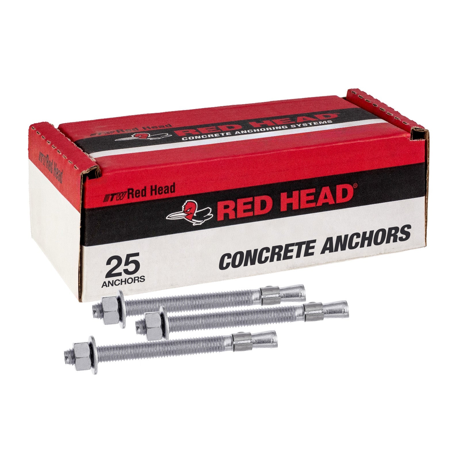 1/2" x 5-1/2" Red Head Trubolt 304 Stainless Steel Wedge Anchor, Pkg 25