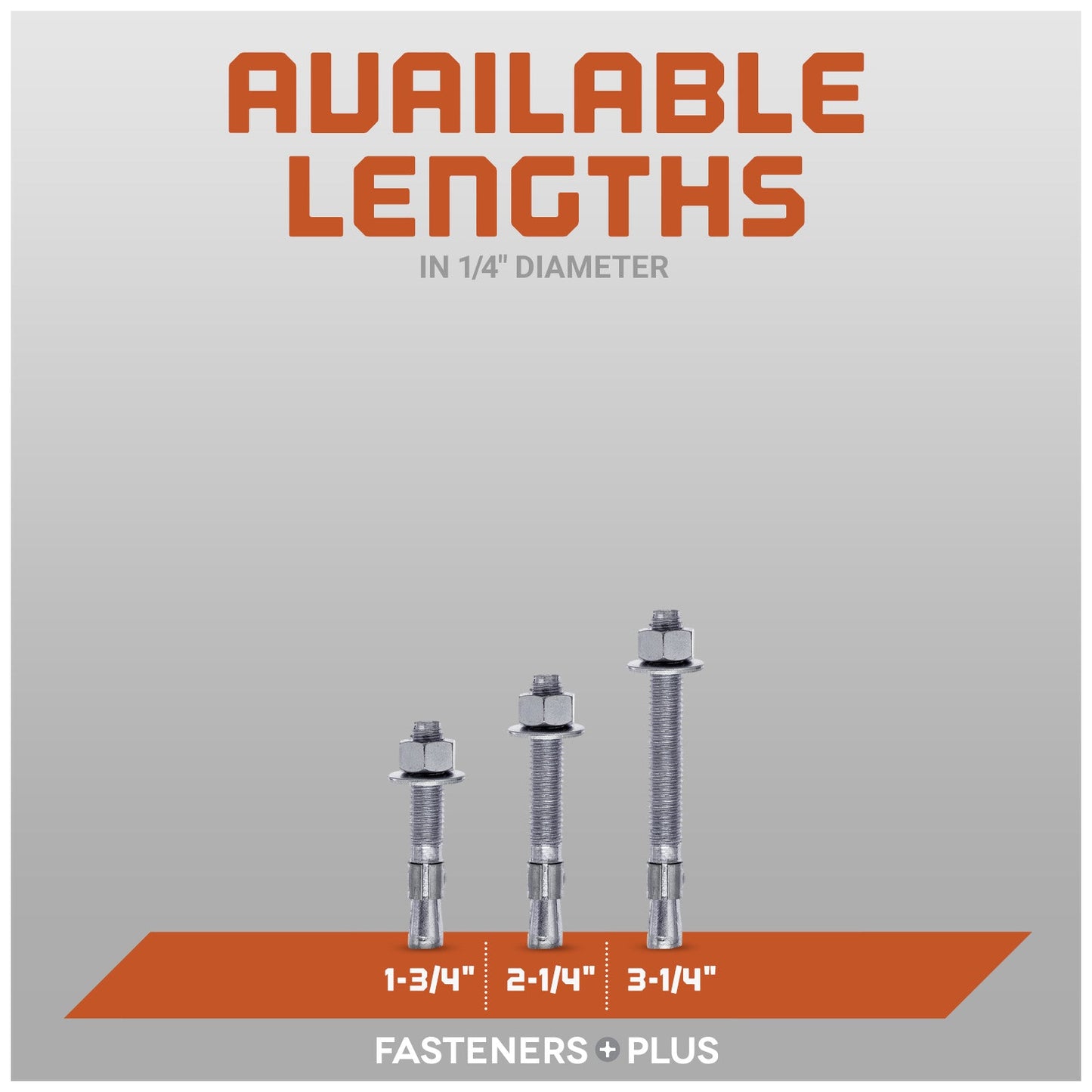 Red Head Trubolt Wedge Anchor, 304 Stainless Steel - Available Lengths in 1/4" Diameter