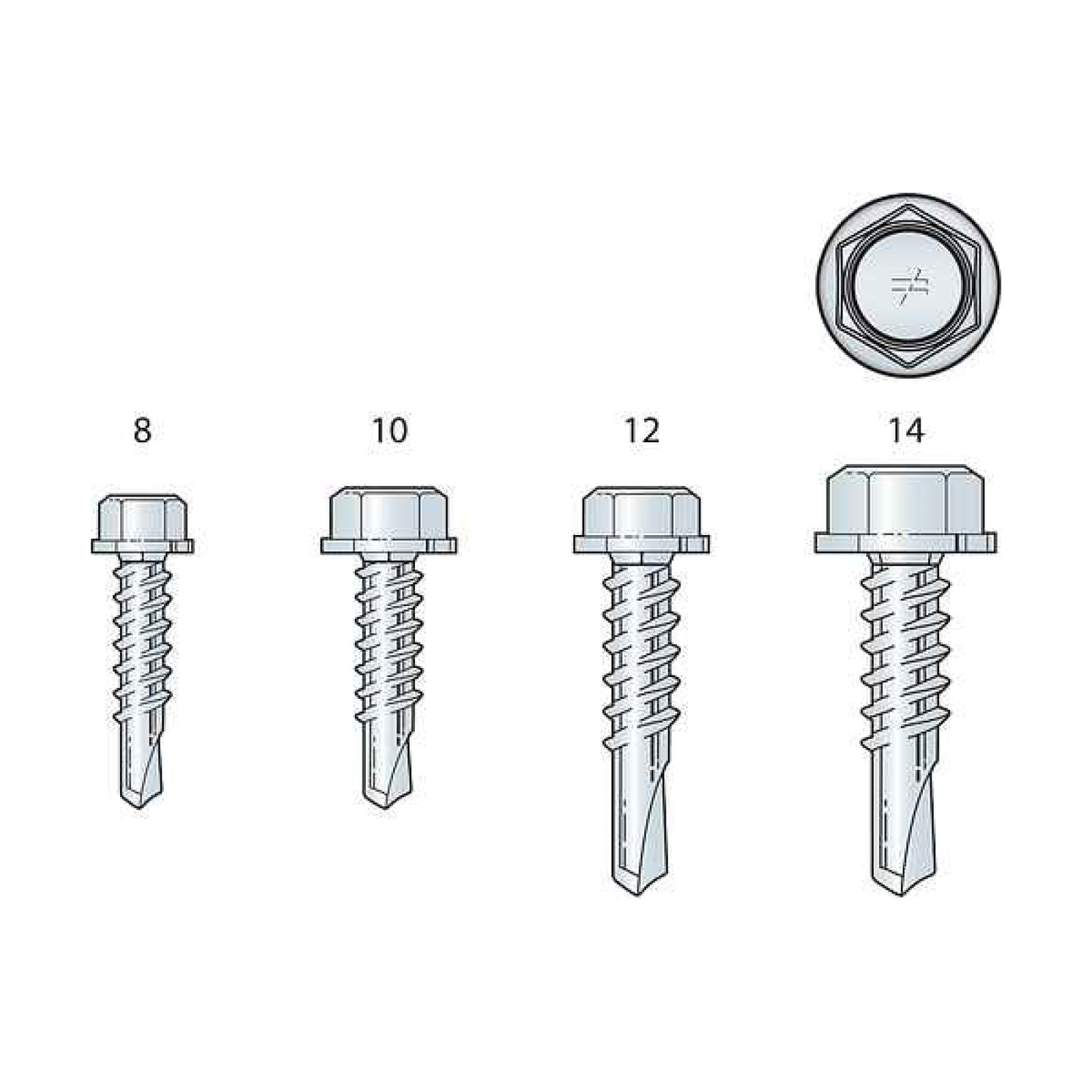 Simpson X1B1016-4K #10 x 1" Strong-Drive Self-Drilling Screw - Clear Zinc Coating - Loose - Pkg 4,000 sizing