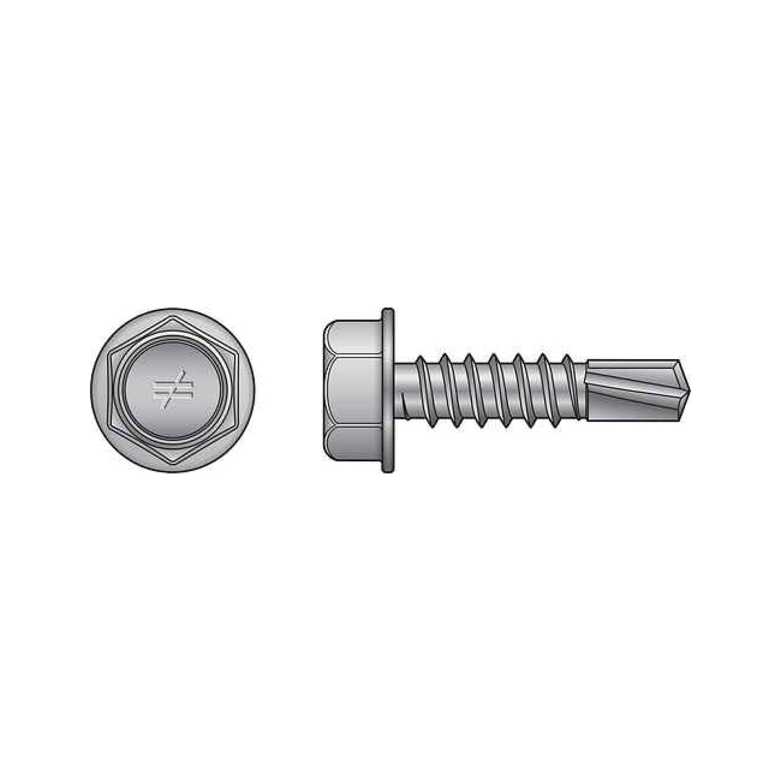 Simpson X1B1016-4K #10 x 1" Strong-Drive Self-Drilling Screw - Clear Zinc Coating - Loose - Pkg 4,000