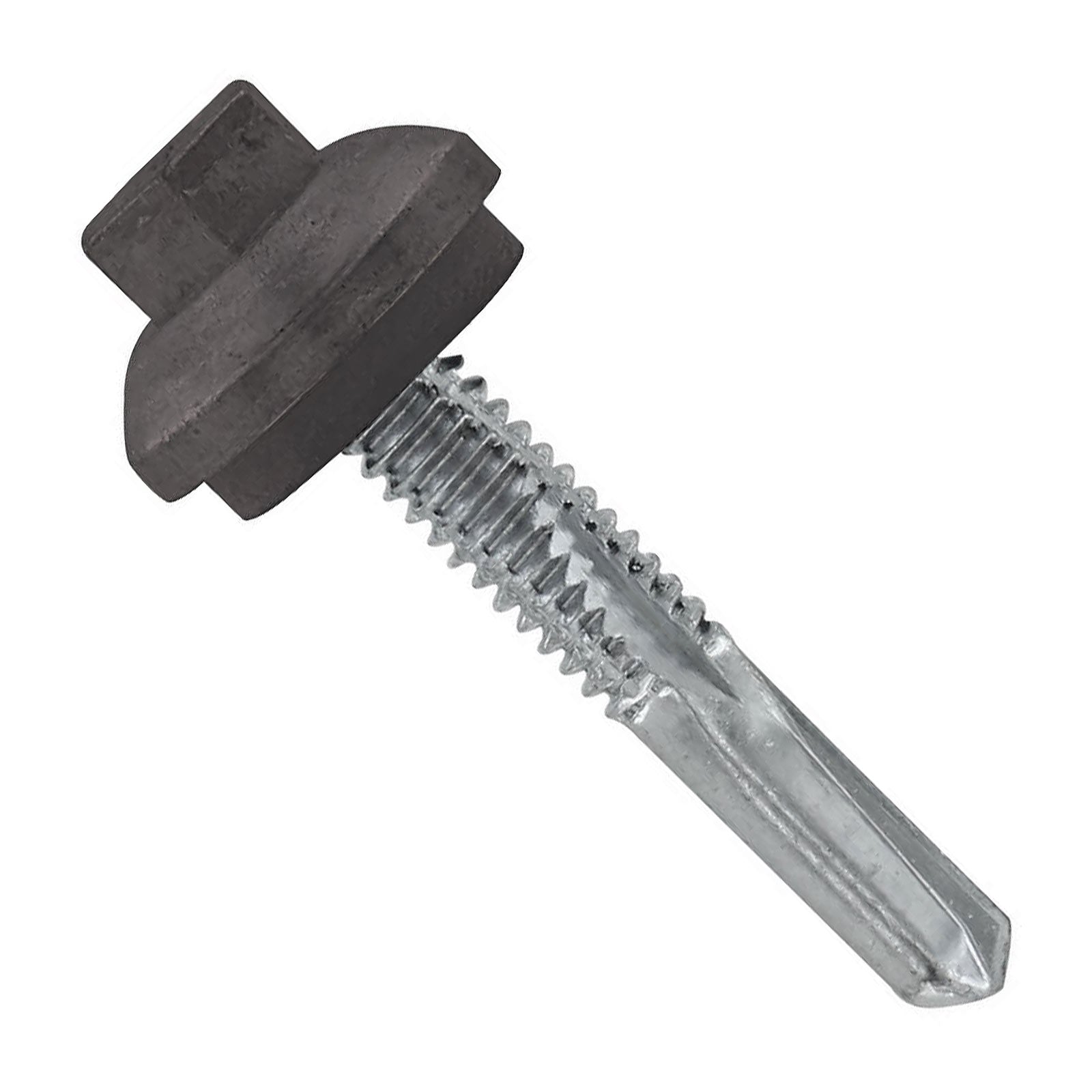 #1224 x 114 inch ZXL HG Steelbinder Metal Roofing Screw Charcoal Gray Pkg 250 image 1 of 2