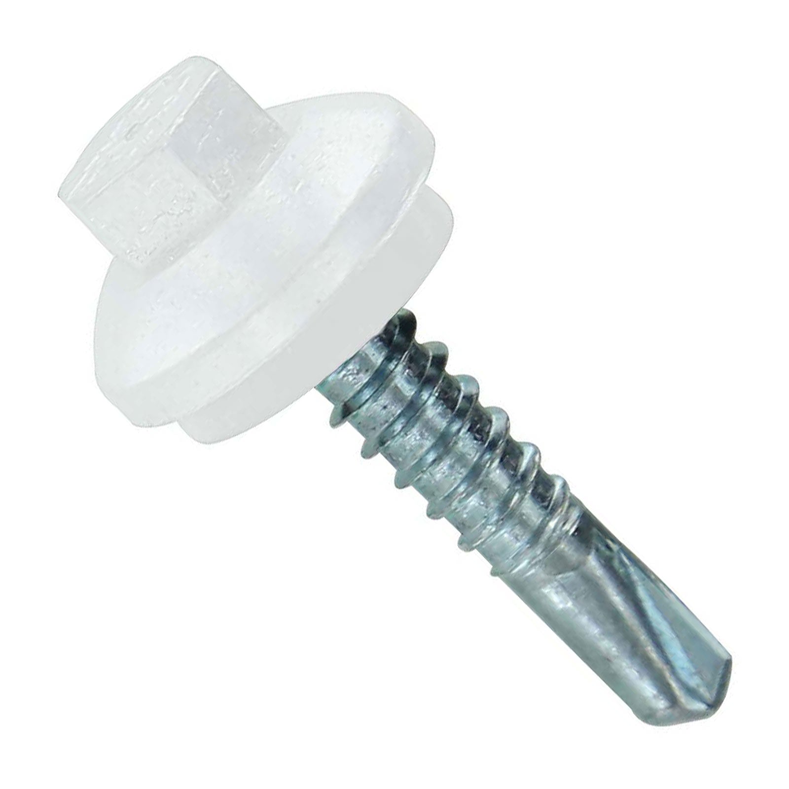 #12 x 1 inch ZXL Steelbinder Metal Roofing Screw Bright White Pkg 250