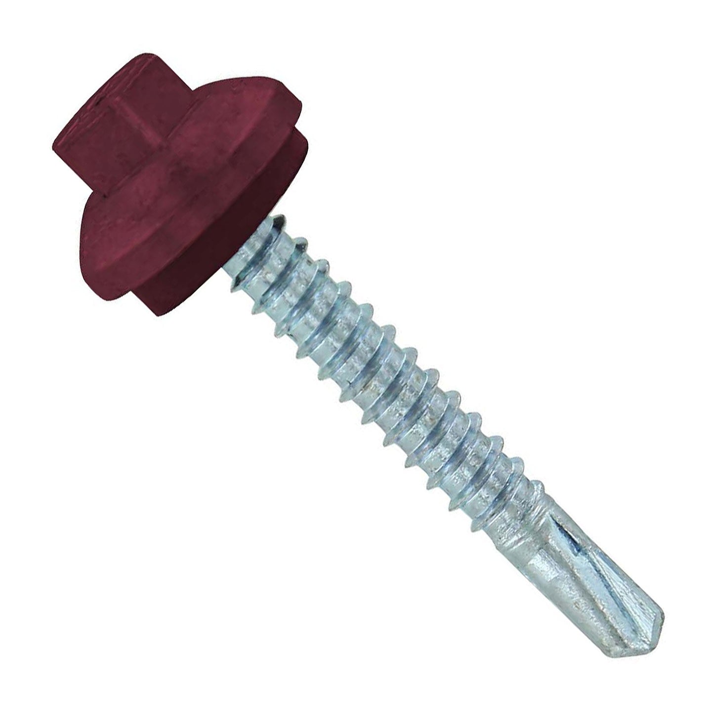 #12 x 112 inch ZXL Steelbinder Metal Roofing Screw Burgundy Pkg 250