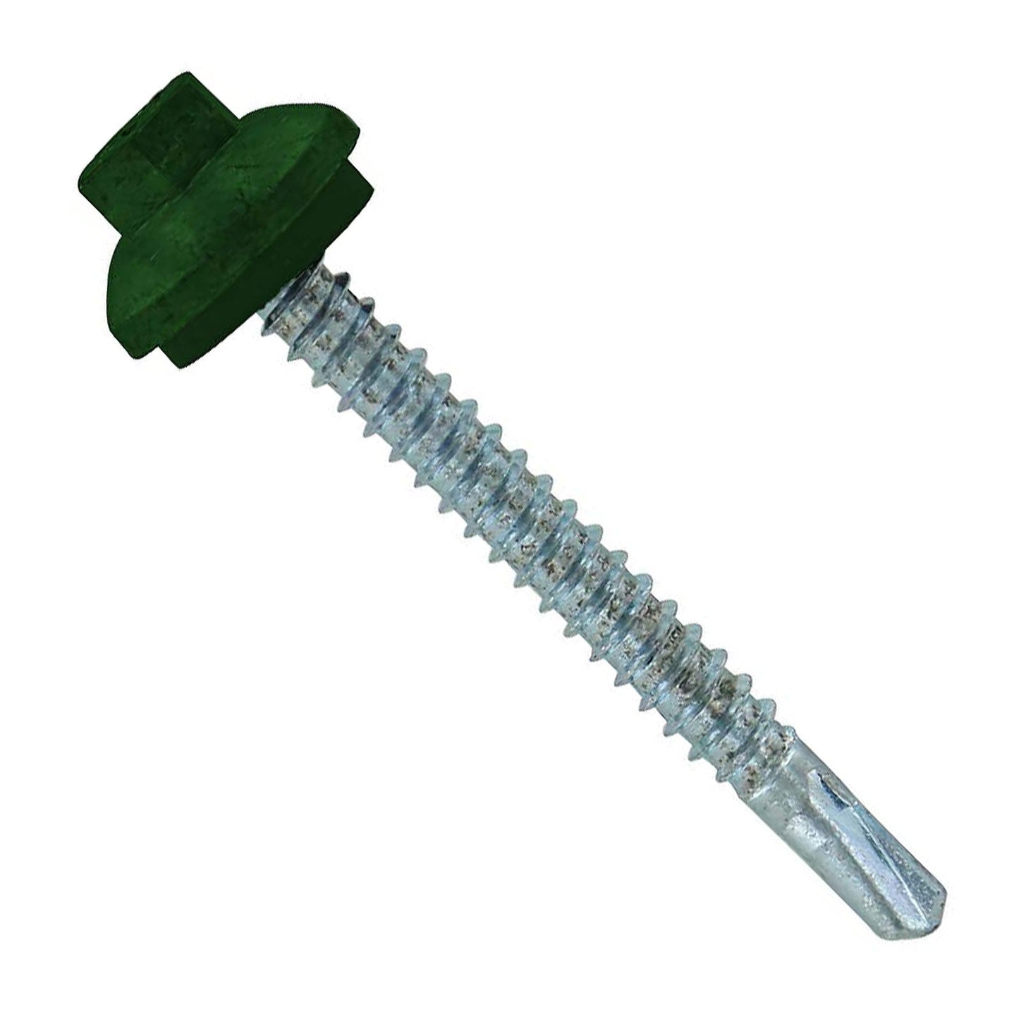 #12 x 2 inch ZXL Steelbinder Metal Roofing Screw Forest Green Pkg 250