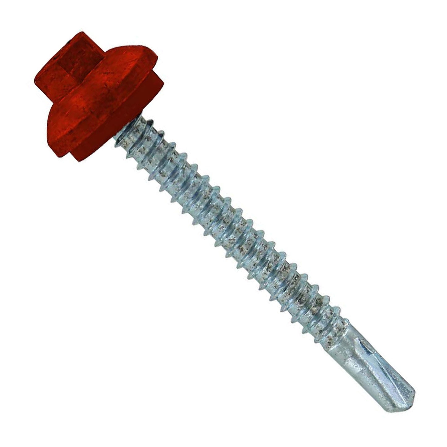 #12 x 2 inch ZXL Steelbinder Metal Roofing Screw Rustic Red Pkg 250