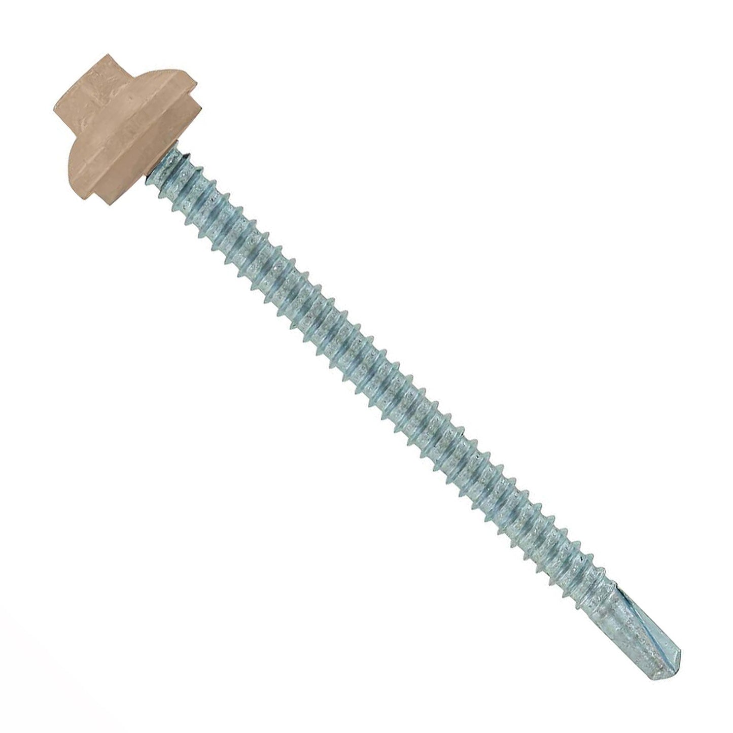 #12 x 3 inch ZXL Steelbinder Metal Roofing Screw Tan Pkg 250