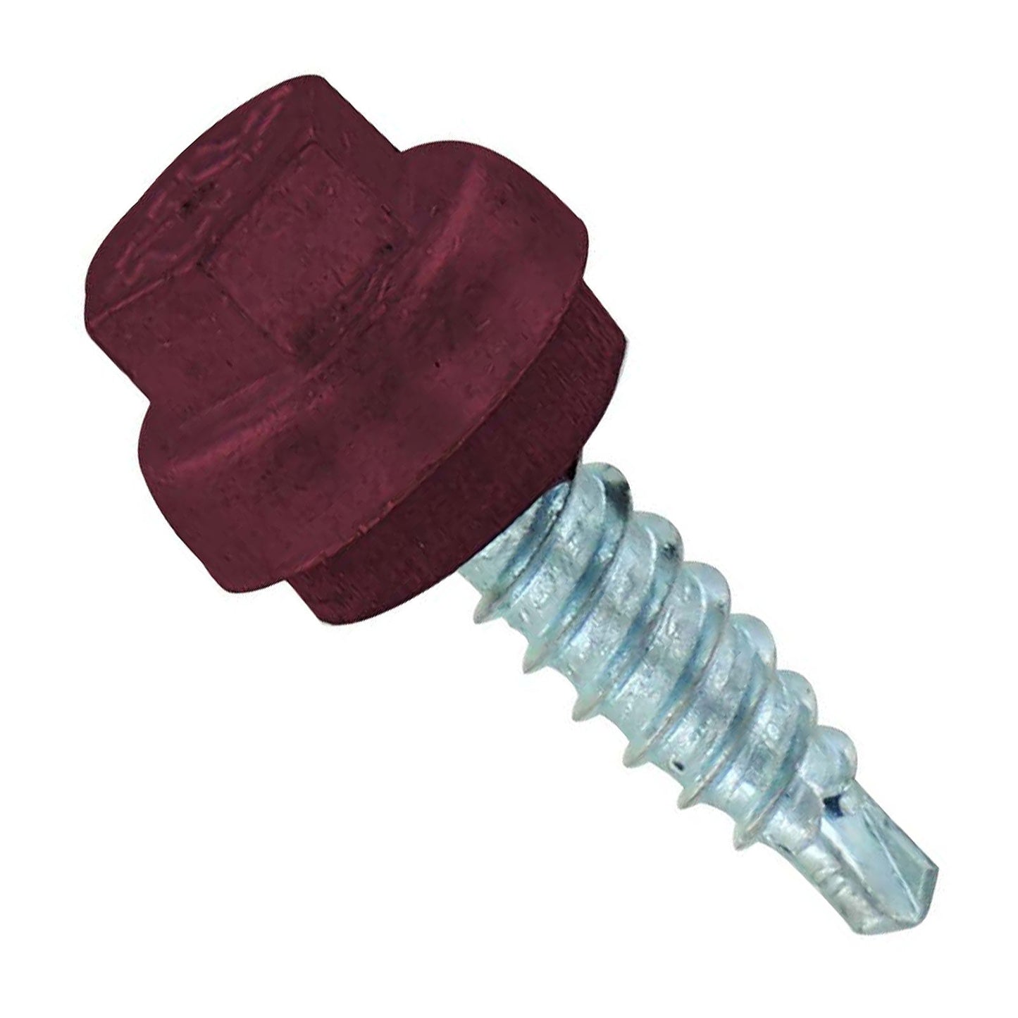 #12 x 3/4 inch ZXL Woodbinder Metal Roofing Stitch Screw Burgundy Pkg 250 image 1 of 2
