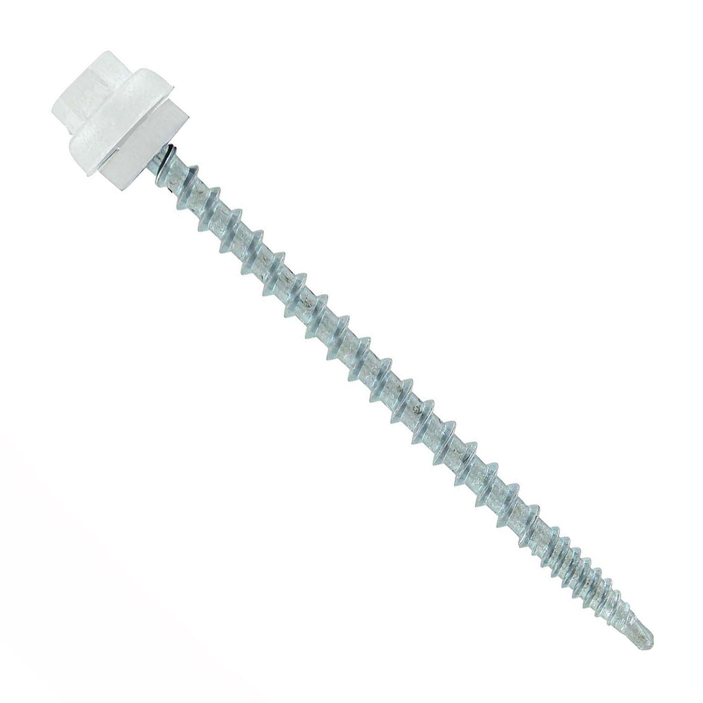 #10 x 3 inch ZXL Woodbinder Metal Roofing Screw Bright White Pkg 250