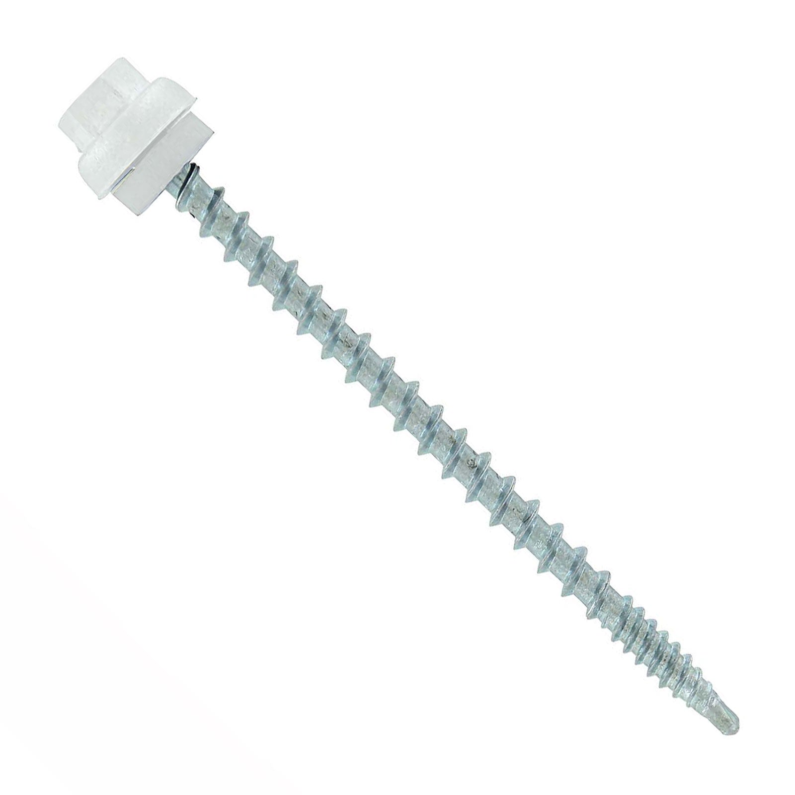 #10 x 3 inch ZXL Woodbinder Metal Roofing Screw Bright White Pkg 250