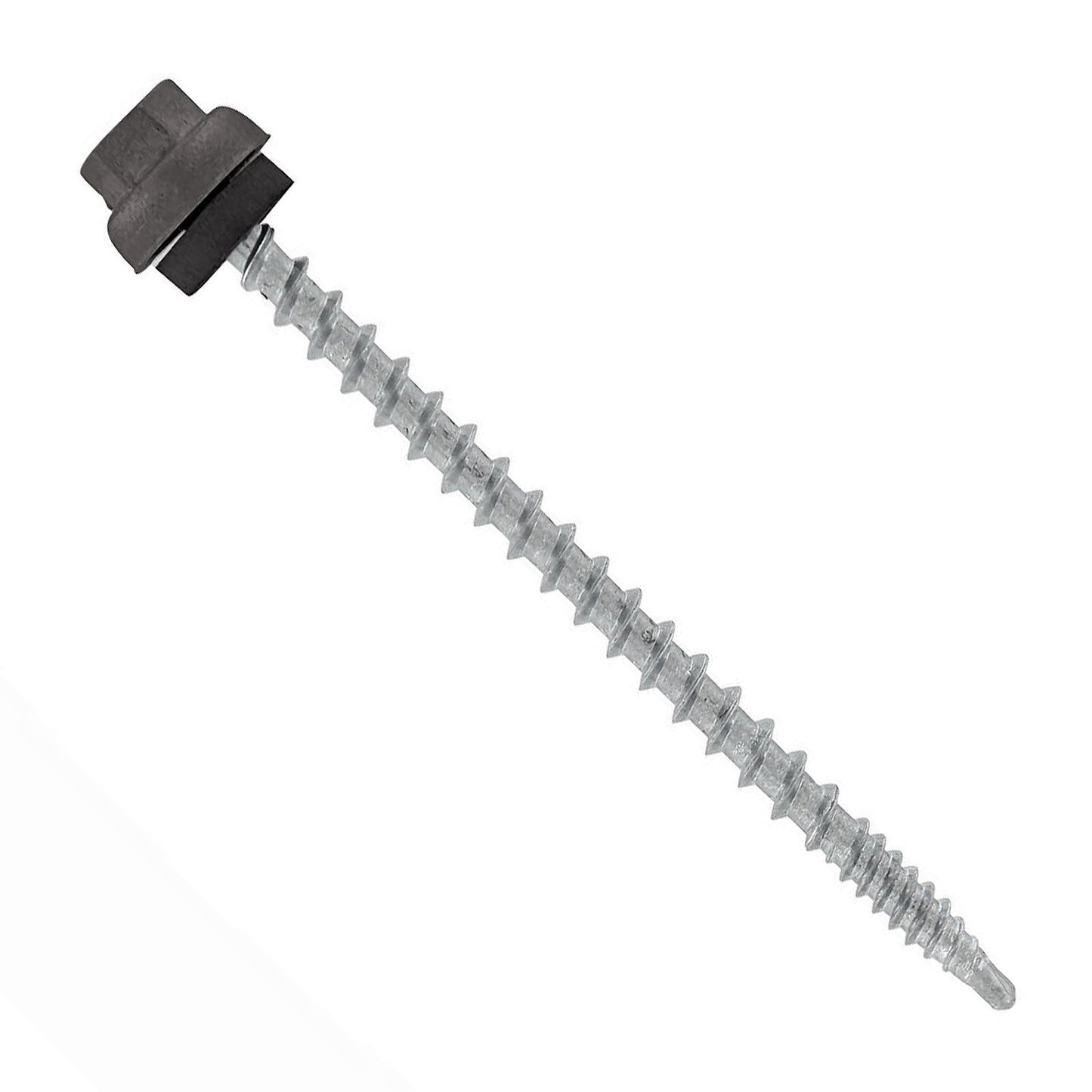 #10 x 3 inch ZXL Woodbinder Metal Roofing Screw Charcoal Gray Pkg 250