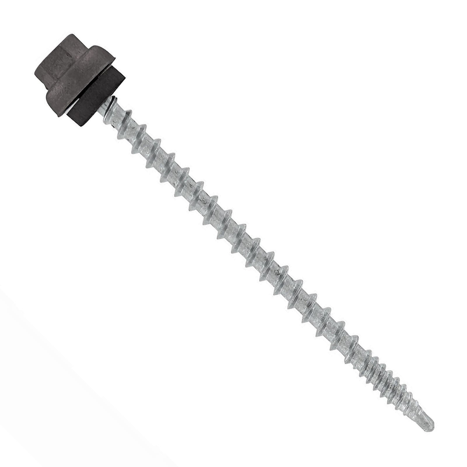 #10 x 3 inch ZXL Woodbinder Metal Roofing Screw Charcoal Gray Pkg 250