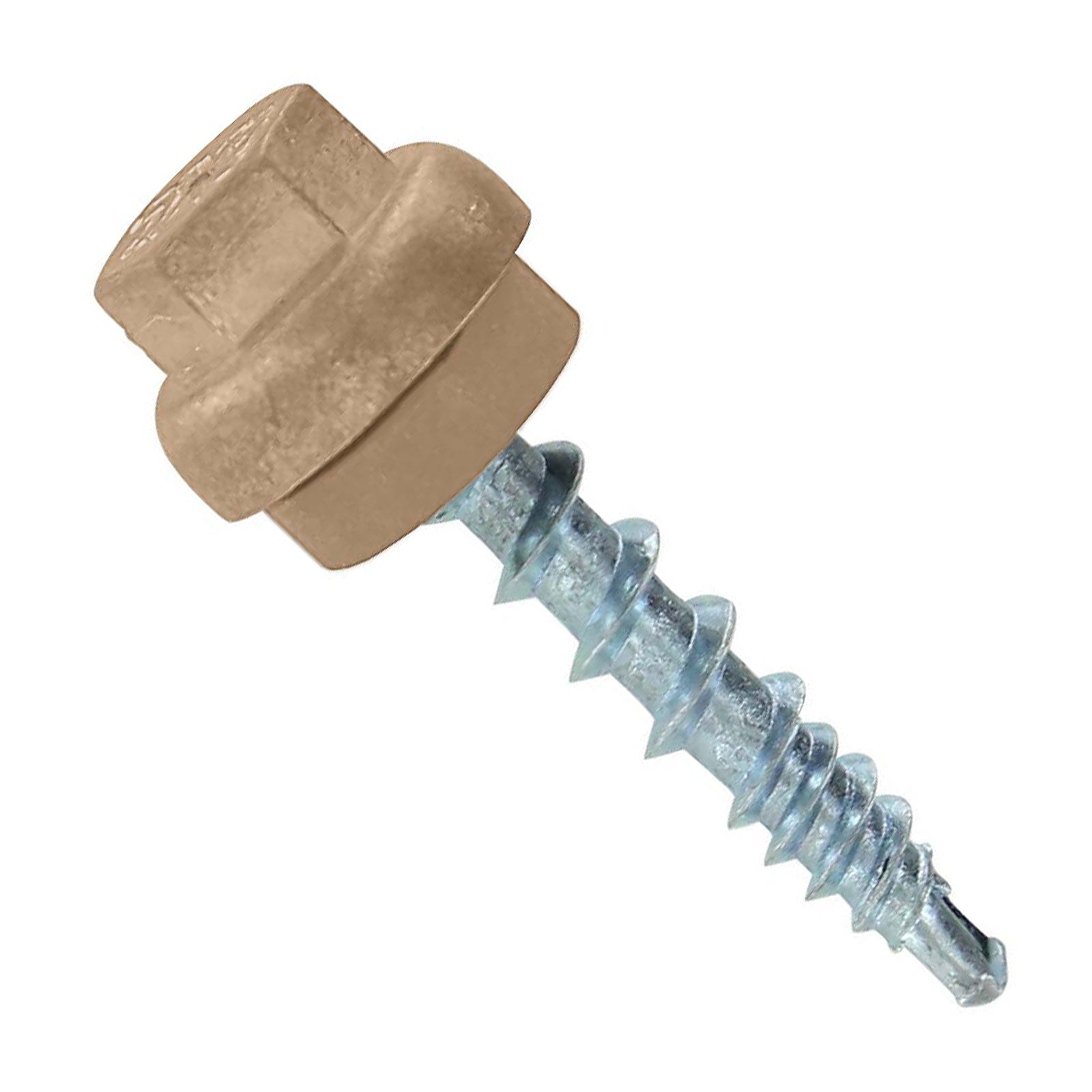 #10 x 1 inch ZXL Woodbinder Metal Roofing Screw Tan Pkg 250