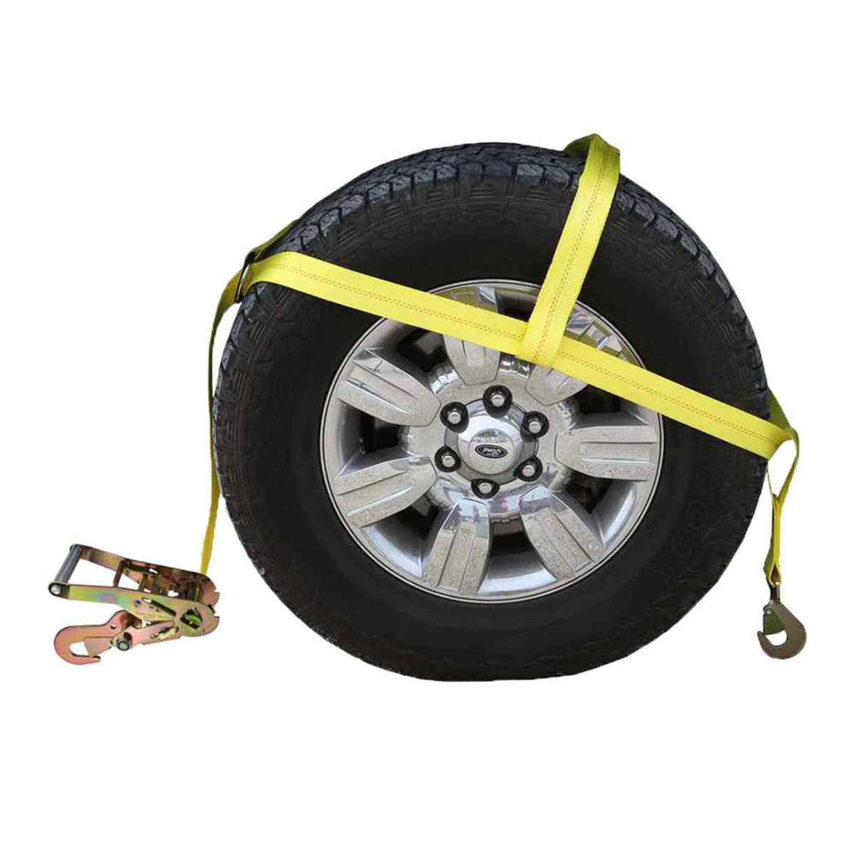 Adjustable Wheel Net w/ 2" Top Strap, Twisted Snap Hook & Ratchet w/ Snap Hook - 4 pack