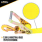 Adjustable Wheel Net w/ 2" Top Strap, Twisted Snap Hook & Ratchet w/ Snap Hook - 4 pack