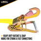 Adjustable Wheel Net w/ 2" Top Strap, Twisted Snap Hook & Ratchet w/ Snap Hook