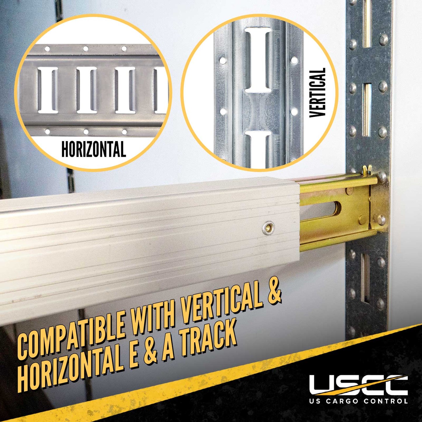 92" - 103" Aluminum E-Track Load Bar - 2,200 lb Capacity | 2-Pack