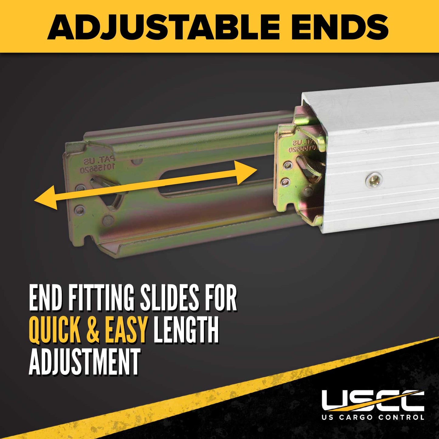 93" - 103" Aluminum E-Track Load Bar with Flat Latch Release - 2,200 lb Capacity | 4-Pack