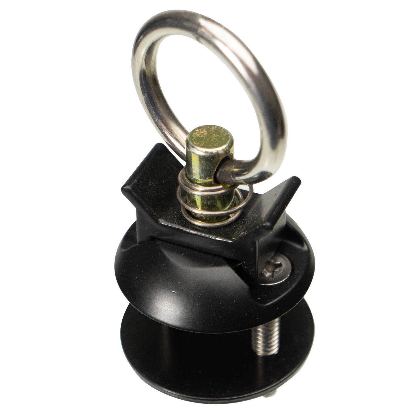 Single Stud Round L-Track Anchor Point Tie Down Kit | Black