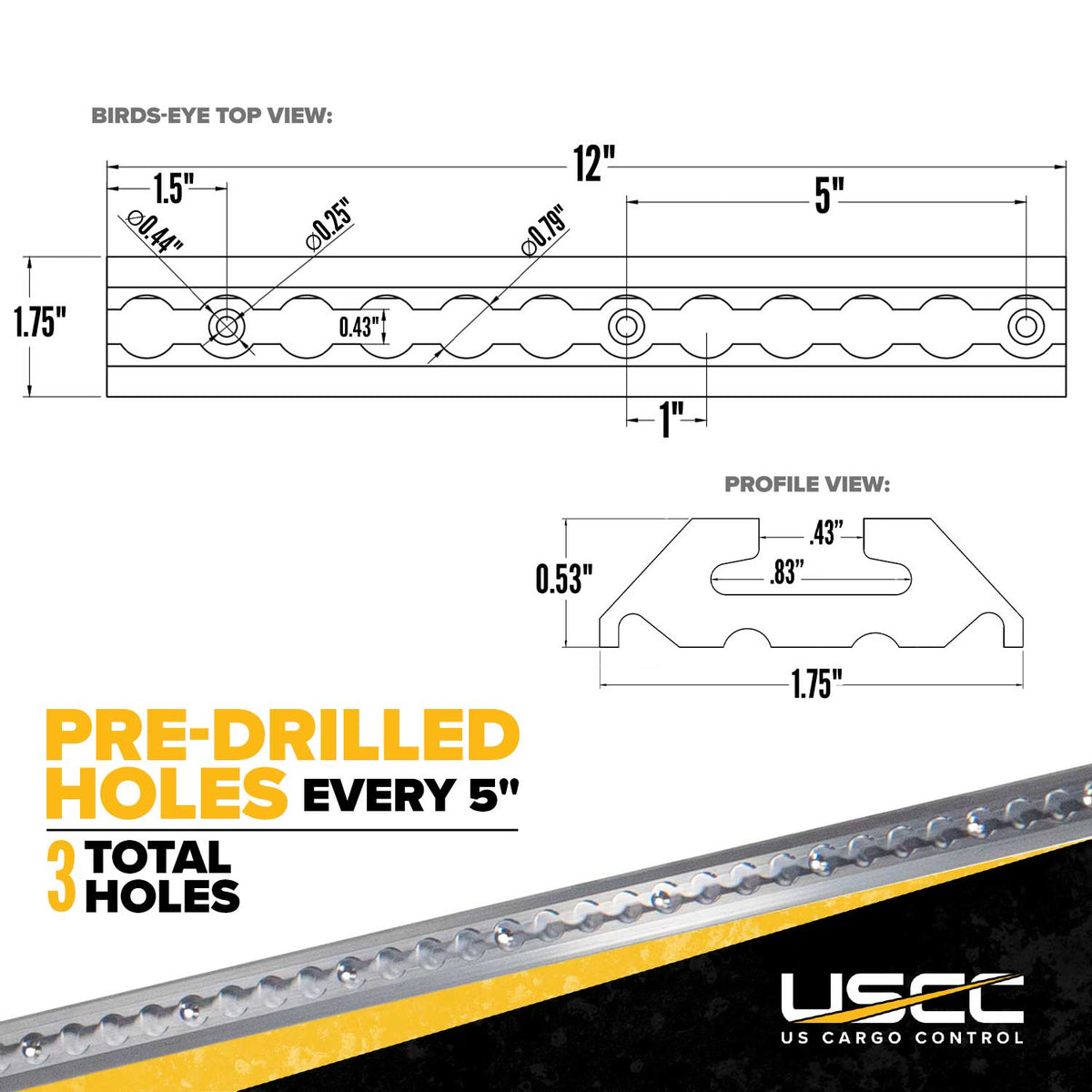 12" Angled L-Track Kit | Aluminum | 2-Pack
