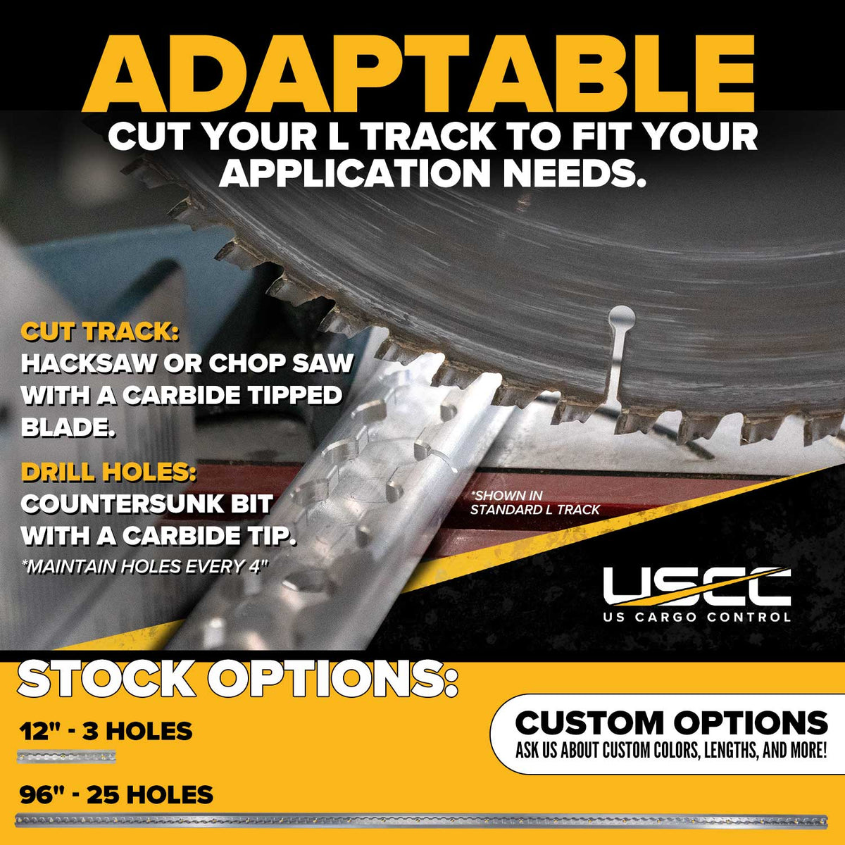 12" Angled L-Track Kit | Aluminum