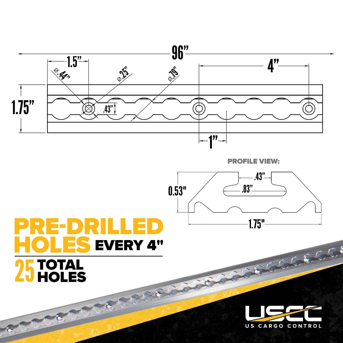 96" Angled L-Track Kit | Aluminum | 2-Pack
