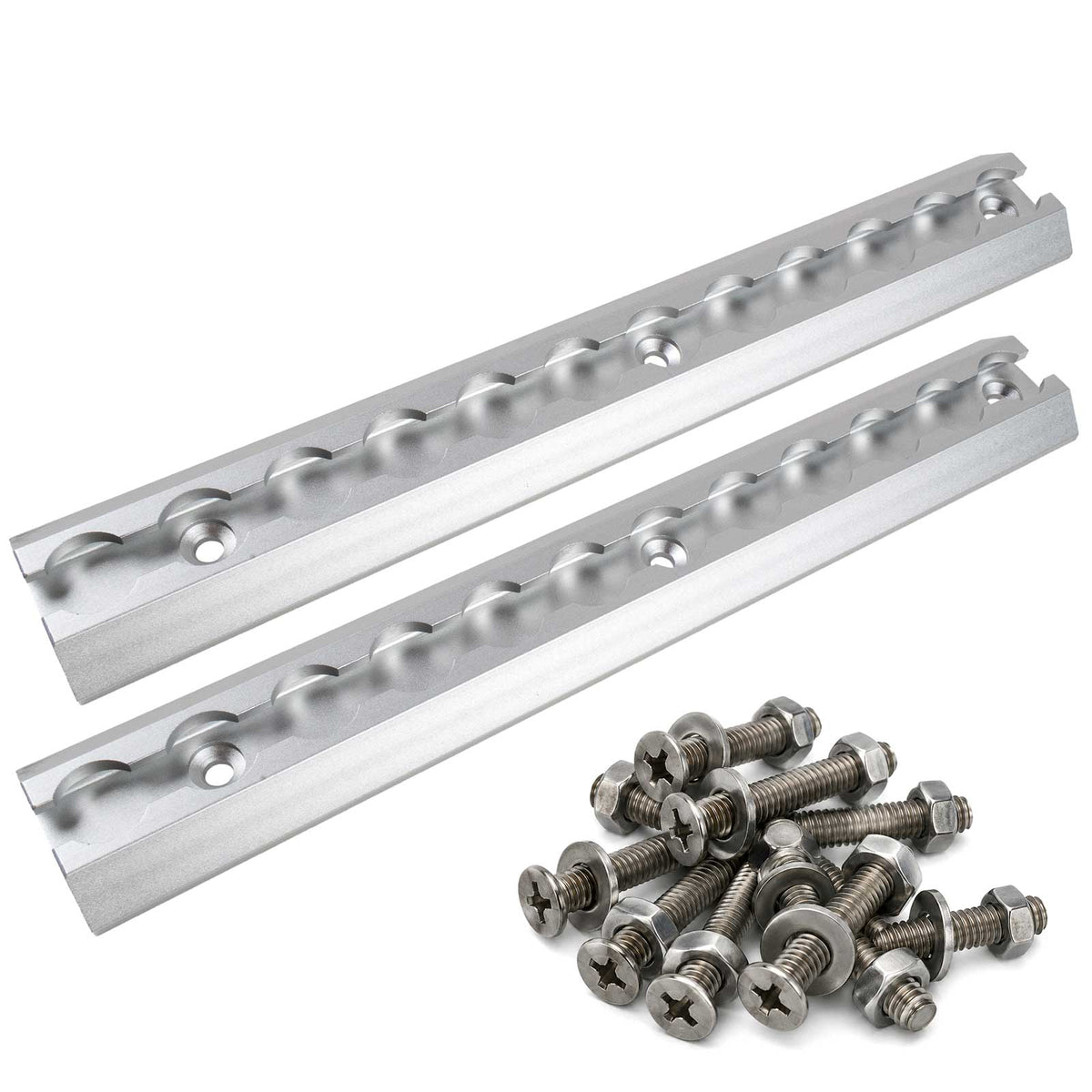 12" Angled L-Track Kit | Anodized Finish | 2-Pack
