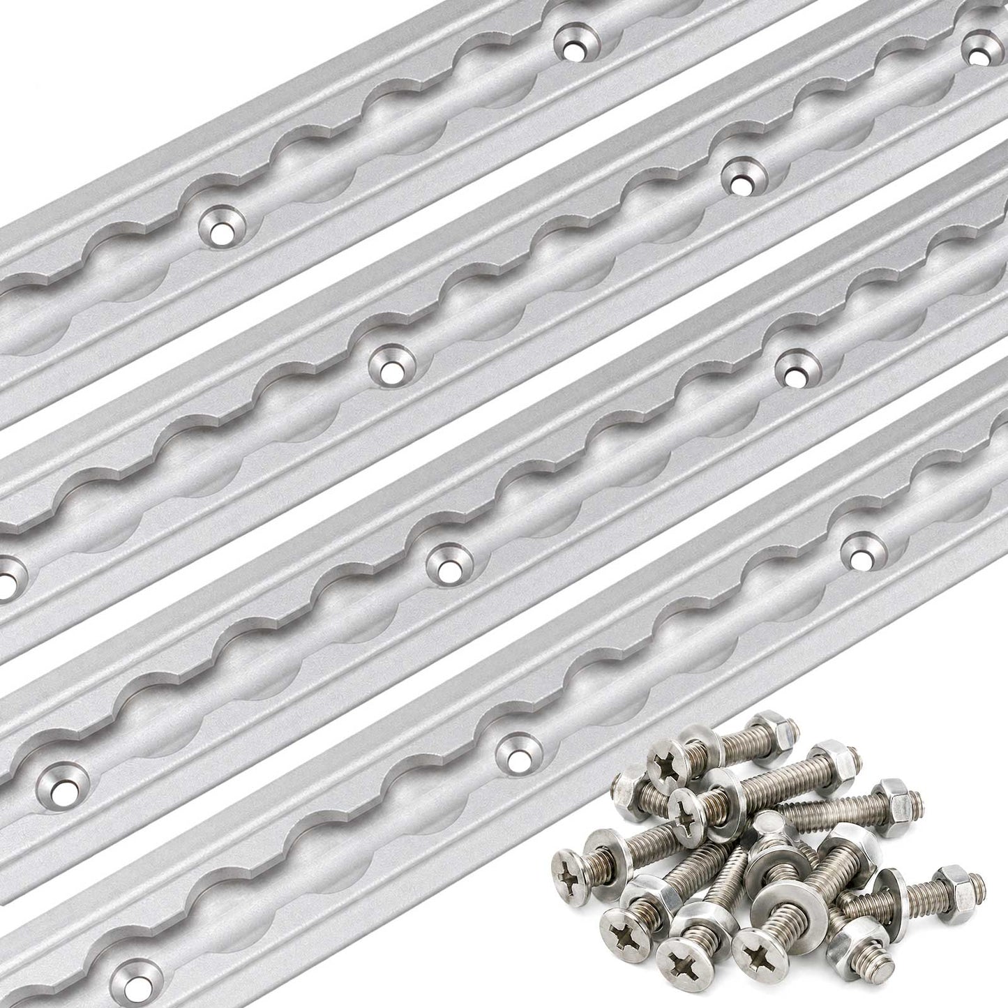 96" Flanged L-Track Kit | Anodized Finish | 4-Pack