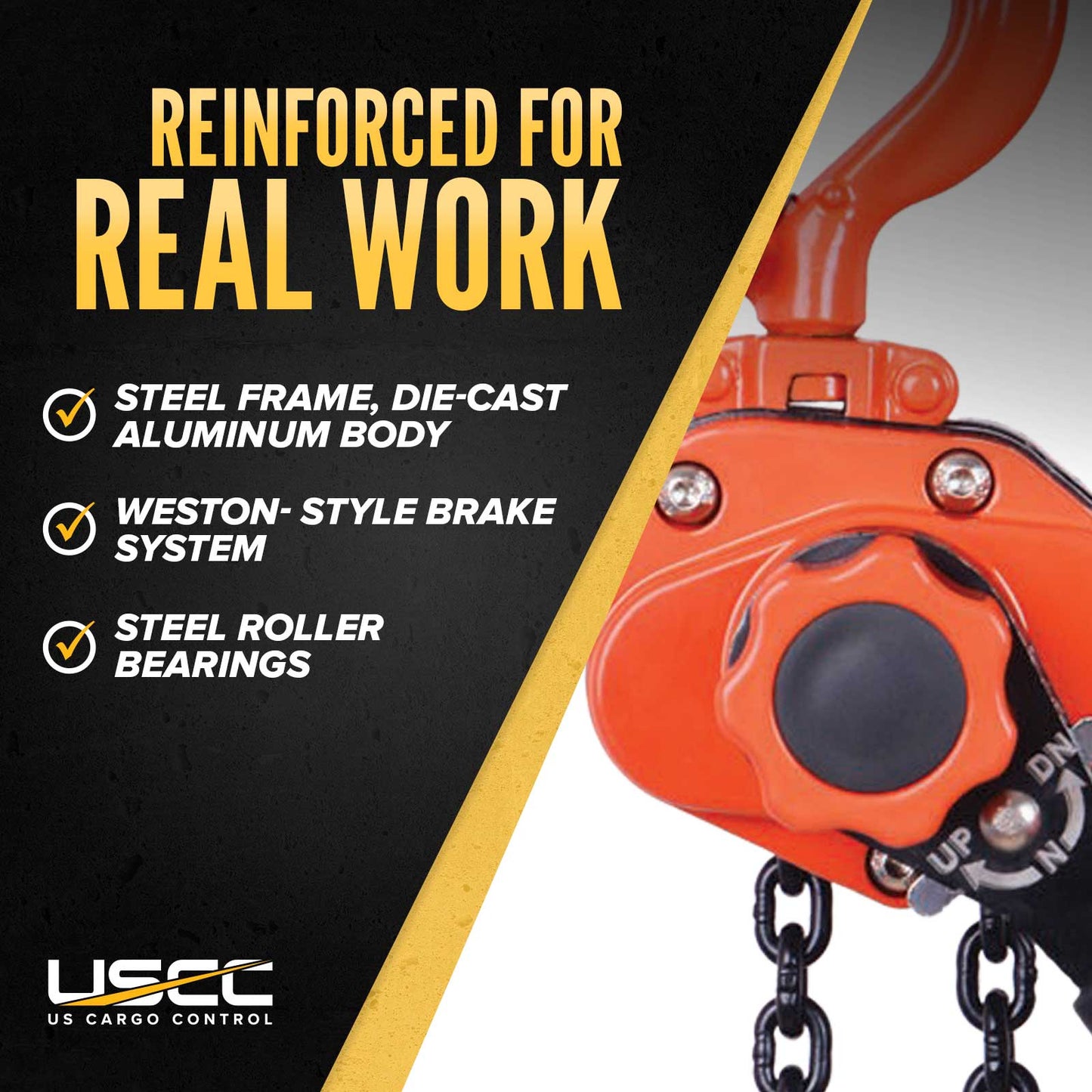 Atlas Compact Lever Chain Hoist | 1/4 Ton x 10' Lift