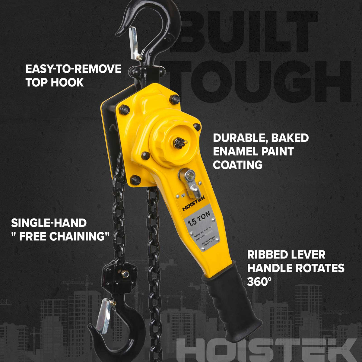 Atlas Hoistek Lever Chain Hoist | 1.5 Ton x 20' Lift
