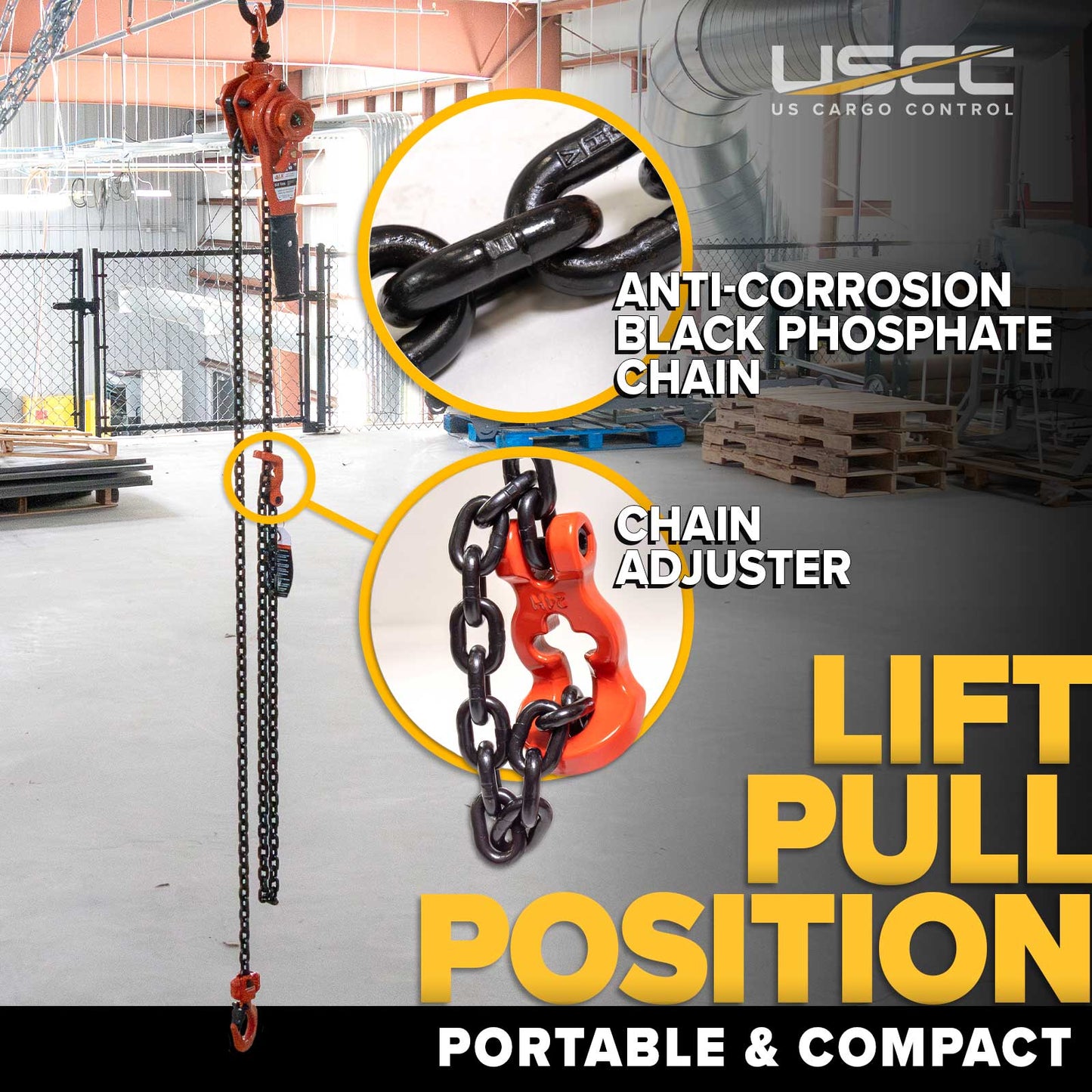 Atlas Lever Chain Hoist | 1.6 Ton x 10' Lift