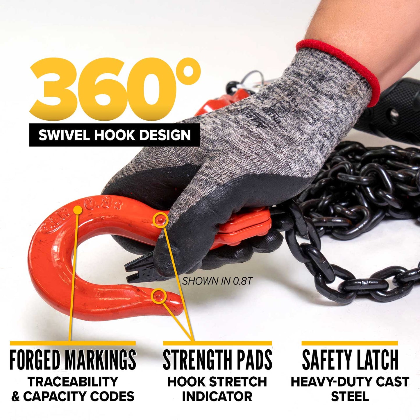 Atlas Lever Chain Hoist | 1.6 Ton x 10' Lift