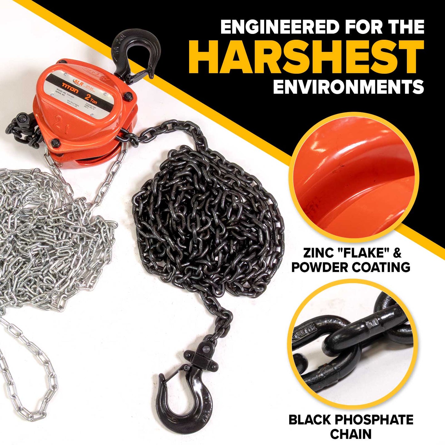 Atlas Titon Hand Chain Hoist | 2 Ton x 20' Lift