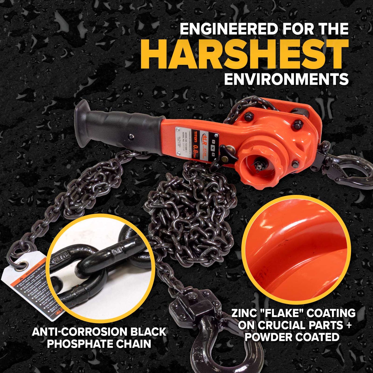 Atlas Titon Lever Chain Hoist | 0.8 Ton x 10' Lift