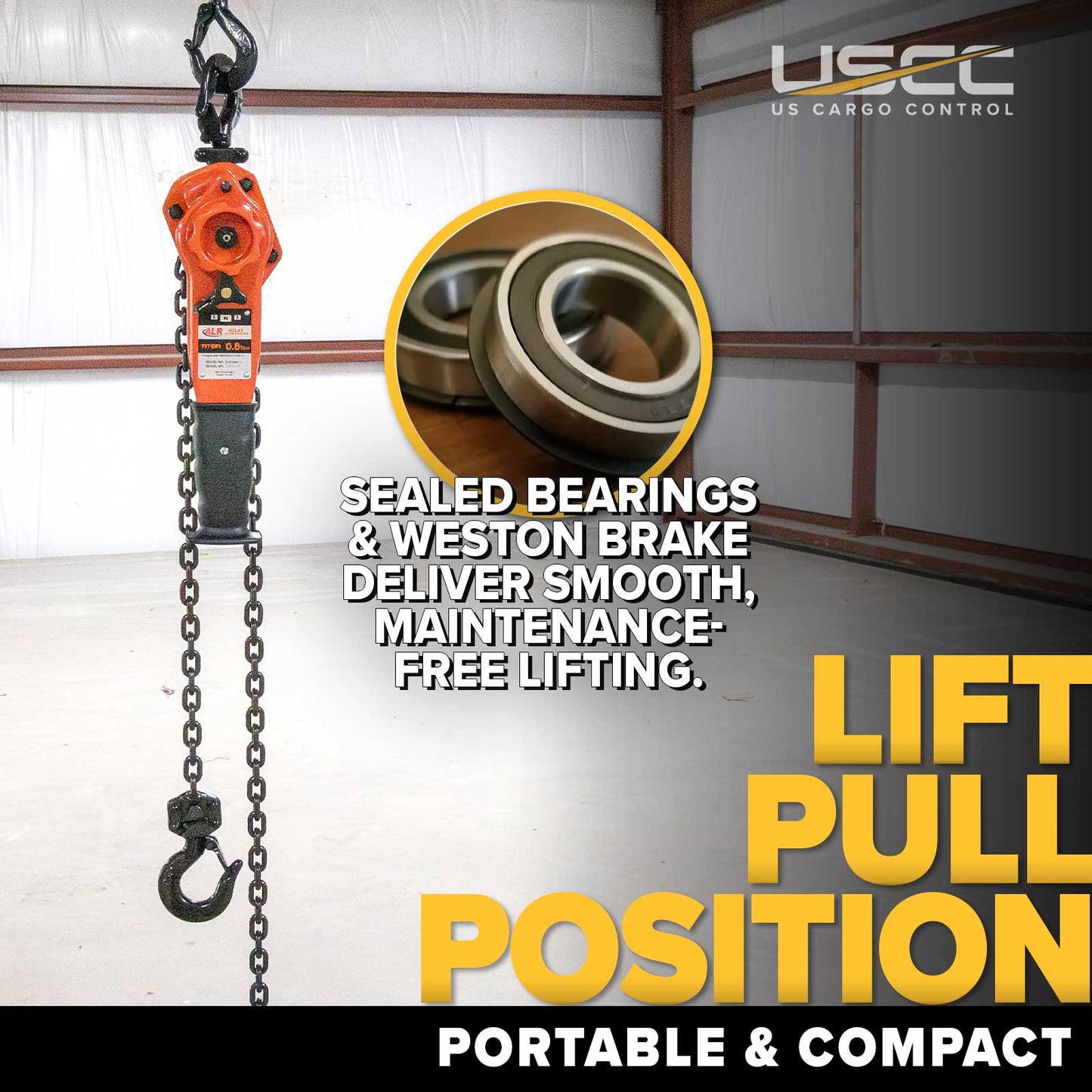 Atlas Titon Lever Chain Hoist | 0.8 Ton x 10' Lift