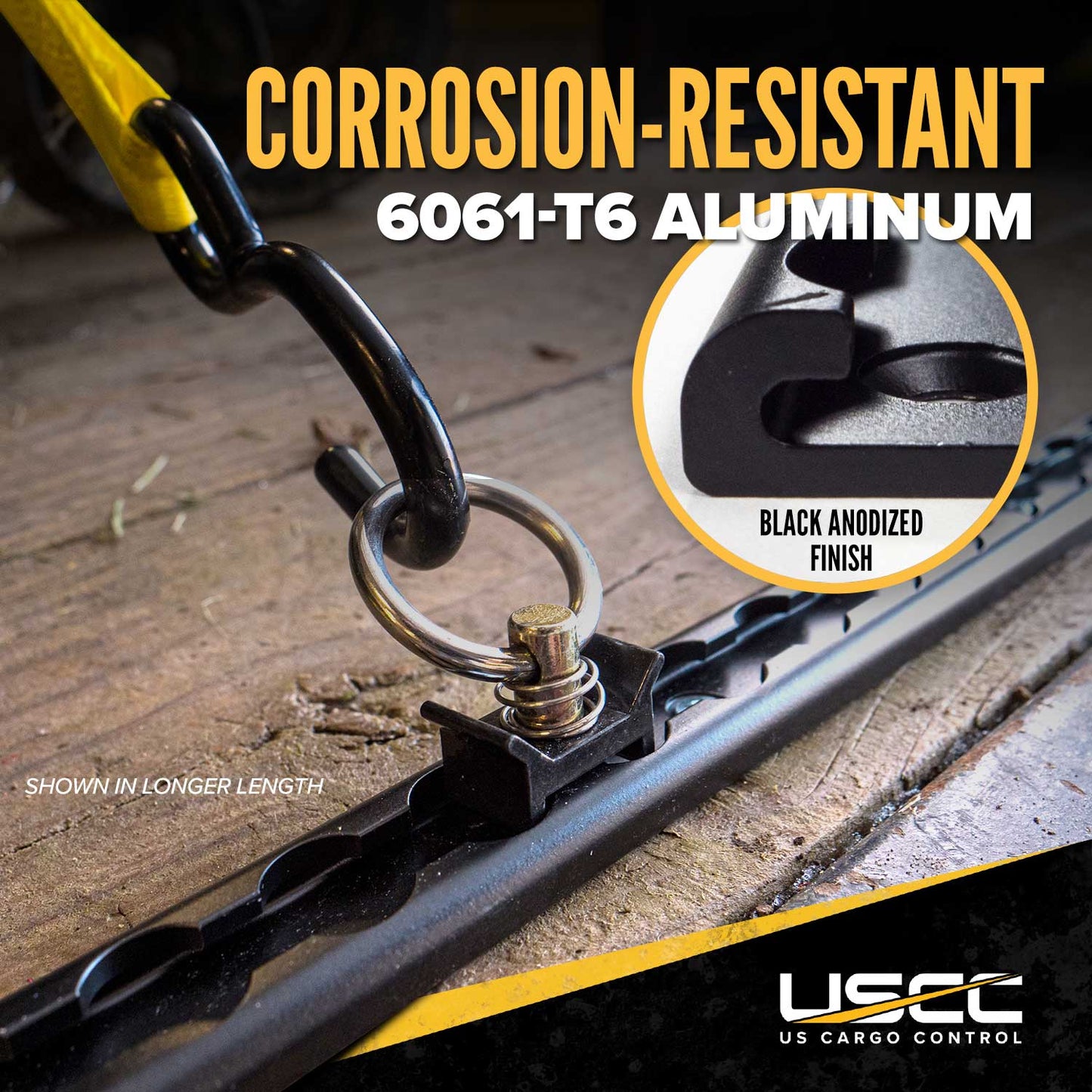 6" Aluminum L-Track Kit | Black Anodized Finish