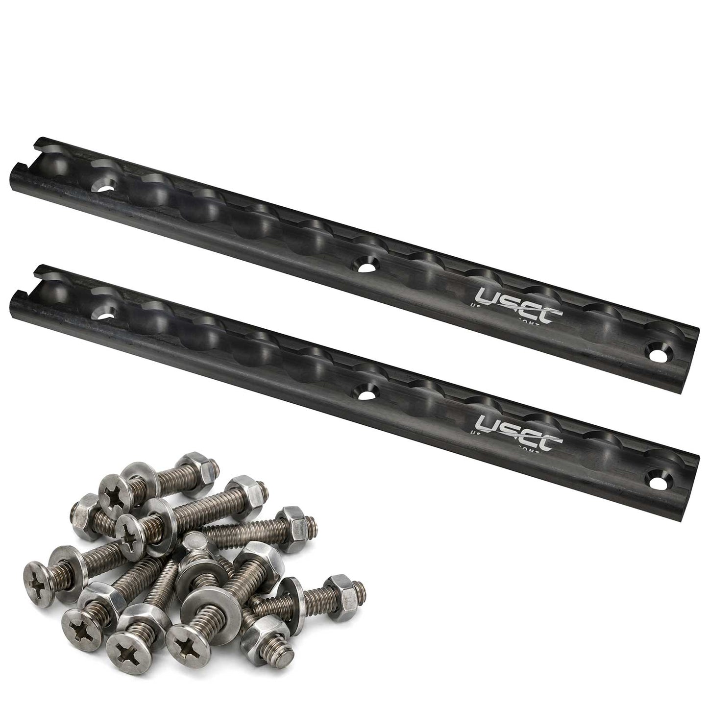 12" Aluminum L-Track | Black Anodized Finish | 2-Pack