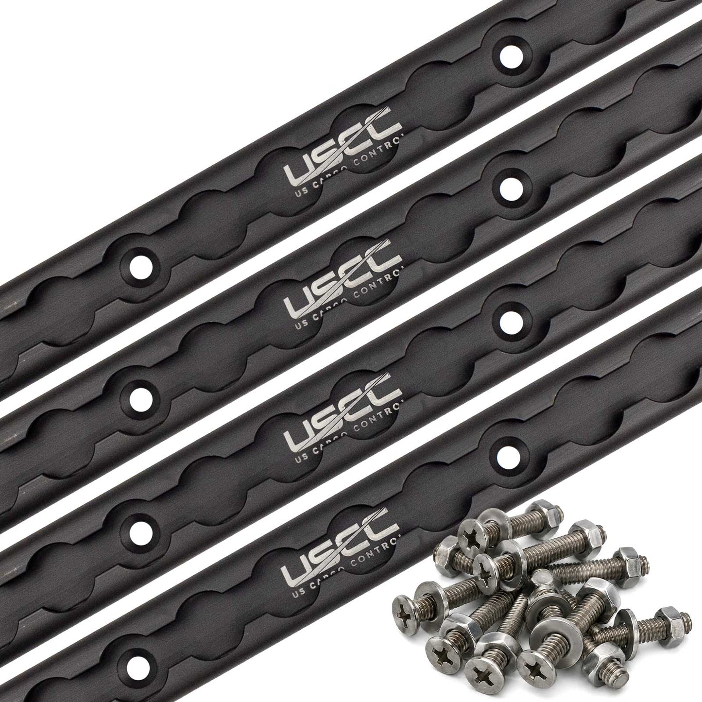 72" Aluminum L-Track | Black Anodized Finish | 4-Pack