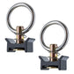 Single Stud L-Track Fitting with Stainless Steel Round Ring - Black | 4,000 lbs. BS | 2-Pack