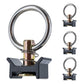 Single Stud L-Track Fitting with Stainless Steel Round Ring - Black | 4,000 lbs. BS | 4-Pack