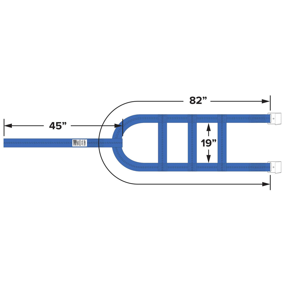 Blue Extra Large Tow Dolly Basket Strap with Flat Hooks