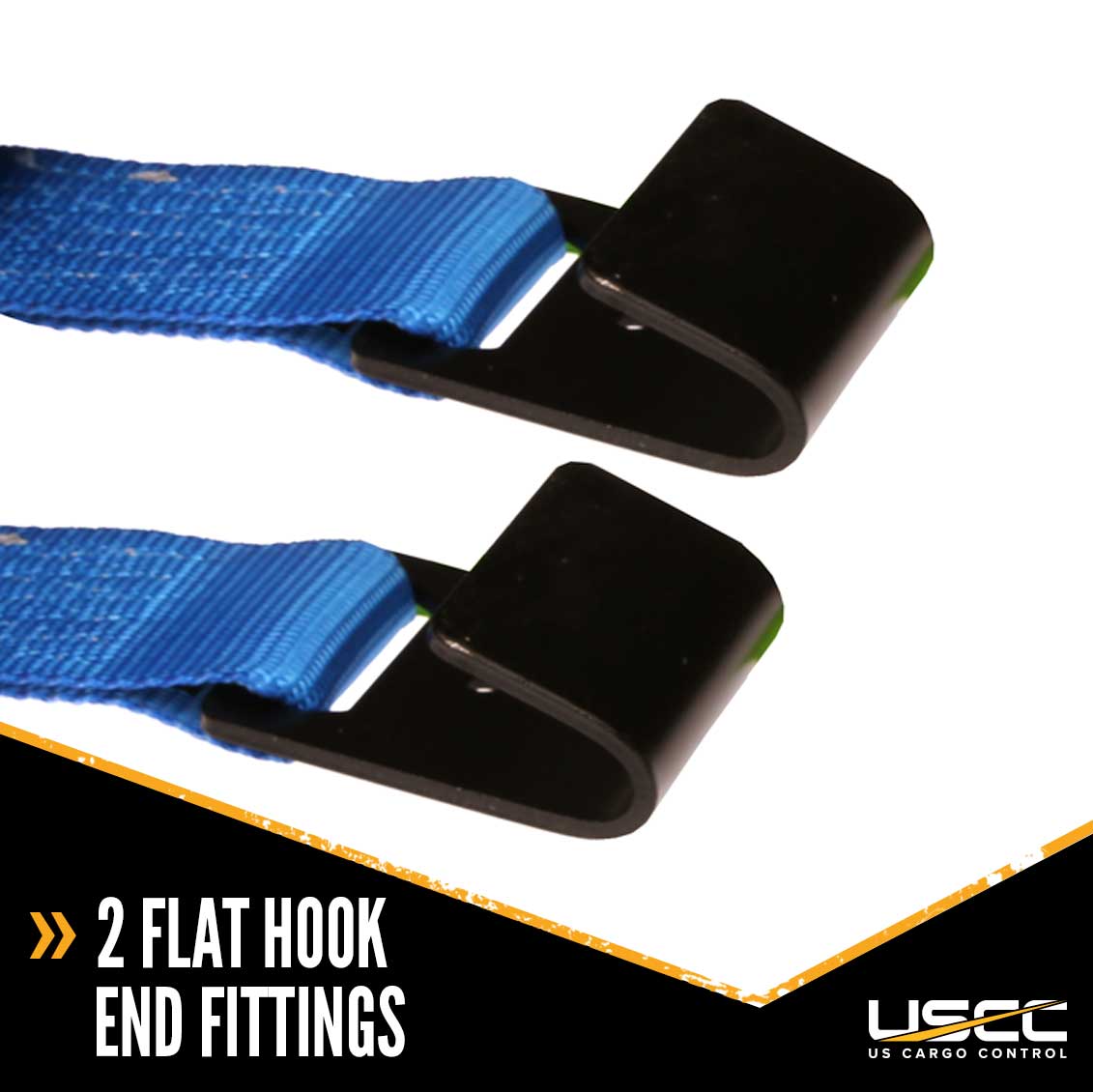 Blue Extra Large Tow Dolly Basket Strap with Flat Hooks
