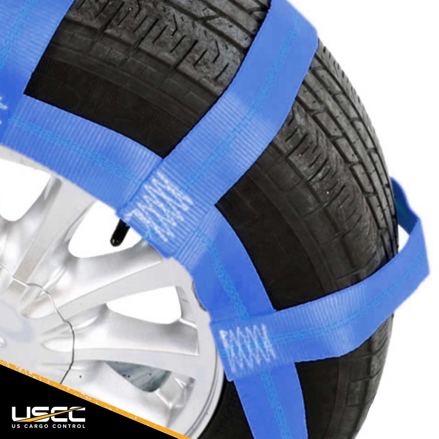 Blue Extra Large Tow Dolly Basket Strap with Flat Hooks